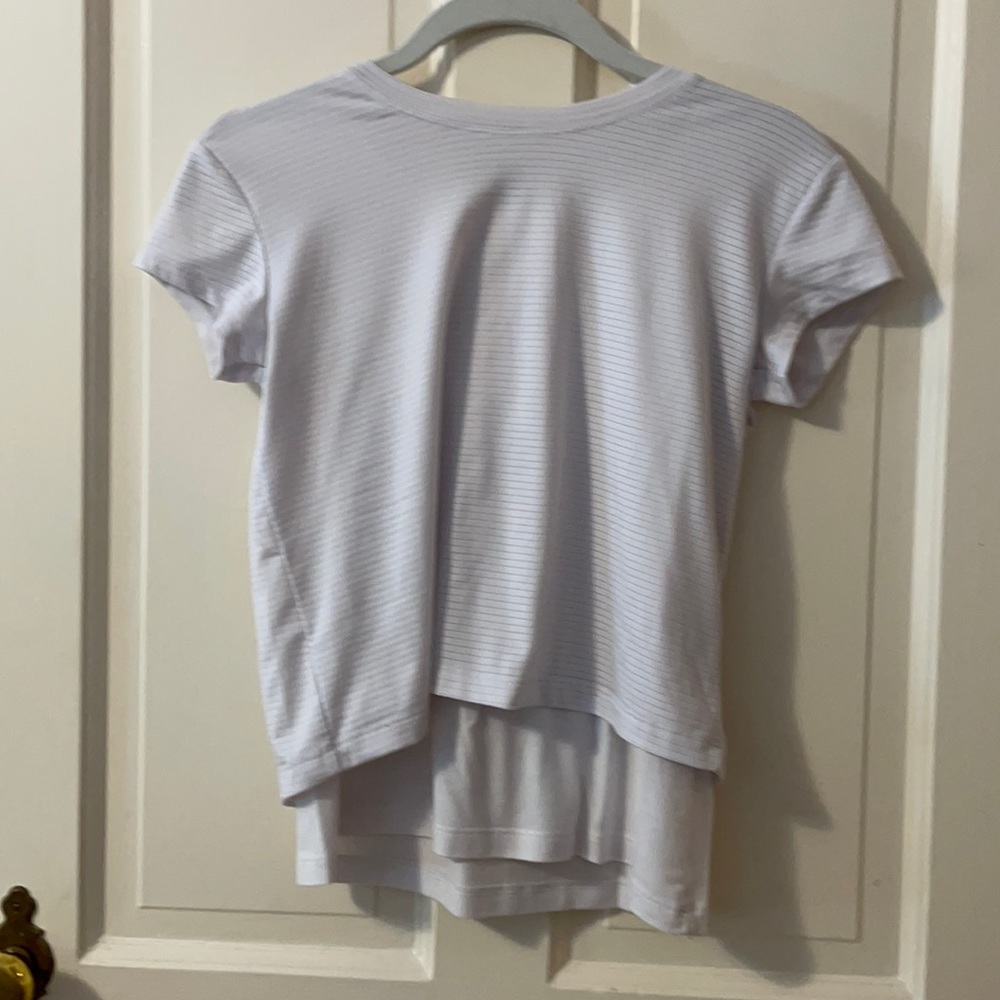 Athleta Girl White Layered Tee Size M/8-10 Girls